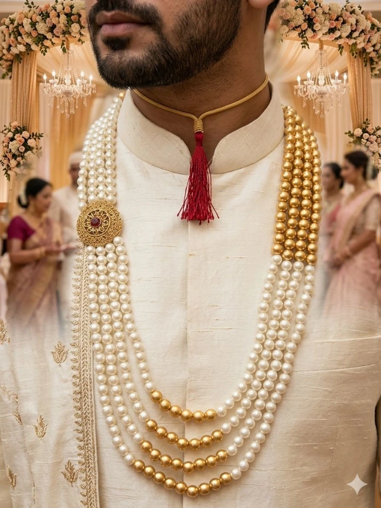Pearl Necklace Mala for ladies and Groom