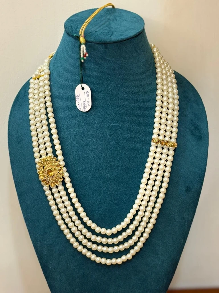 Pearl Necklace with peandant fancy part wear and groom