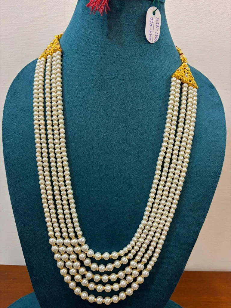 Plain pearl necklace for shewrwani welcome and party wear