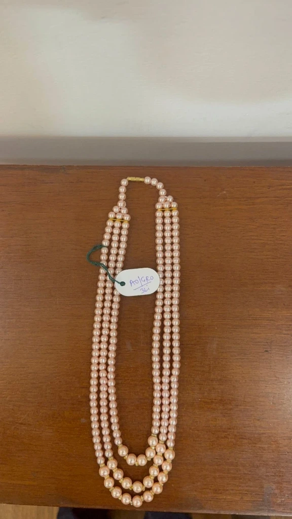 Pink pearl 3 strand mala